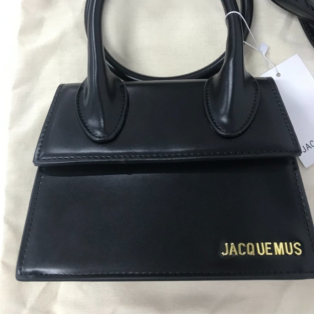 Le Chiquito Noeud bag JACQUEMUS BLACK Coiled leather handbag - Picture 6 of 9